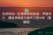 白虎网站一区使用体验复盘：界面设计、播放流畅度与操作习惯分析（整理版）