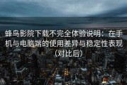 蜂鸟影院下载不完全体验说明：在手机与电脑端的使用差异与稳定性表现（对比后）