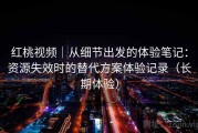 红桃视频｜从细节出发的体验笔记：资源失效时的替代方案体验记录（长期体验）
