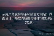 从用户角度聊聊茶杯狐官方网站：界面设计、播放流畅度与操作习惯分析（实测）
