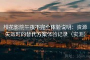 樱花影院午夜不完全体验说明：资源失效时的替代方案体验记录（实测）