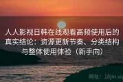 人人影视日韩在线观看高频使用后的真实结论：资源更新节奏、分类结构与整体使用体验（新手向）