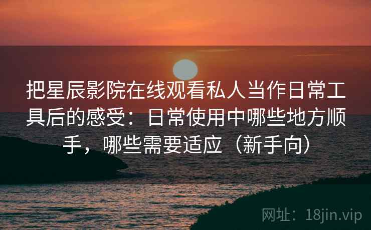 把星辰影院在线观看私人当作日常工具后的感受：日常使用中哪些地方顺手，哪些需要适应（新手向）