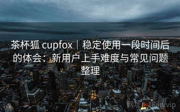 茶杯狐 cupfox|稳定使用一段时间后的体会:新用户上手难度与常见问题整理 茶杯狐 cupfox|稳定使用一段时间后的体会:新用户上手难度与常见问题整理