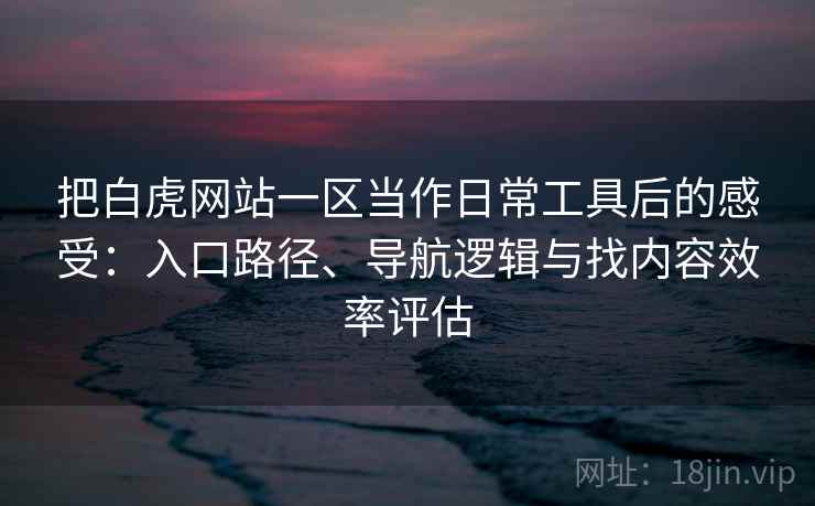 把白虎网站一区当作日常工具后的感受:入口路径、导航逻辑与找内容效率评估 把白虎网站一区当作日常工具后的感受:入口路径、导航逻辑与找内容效率评估